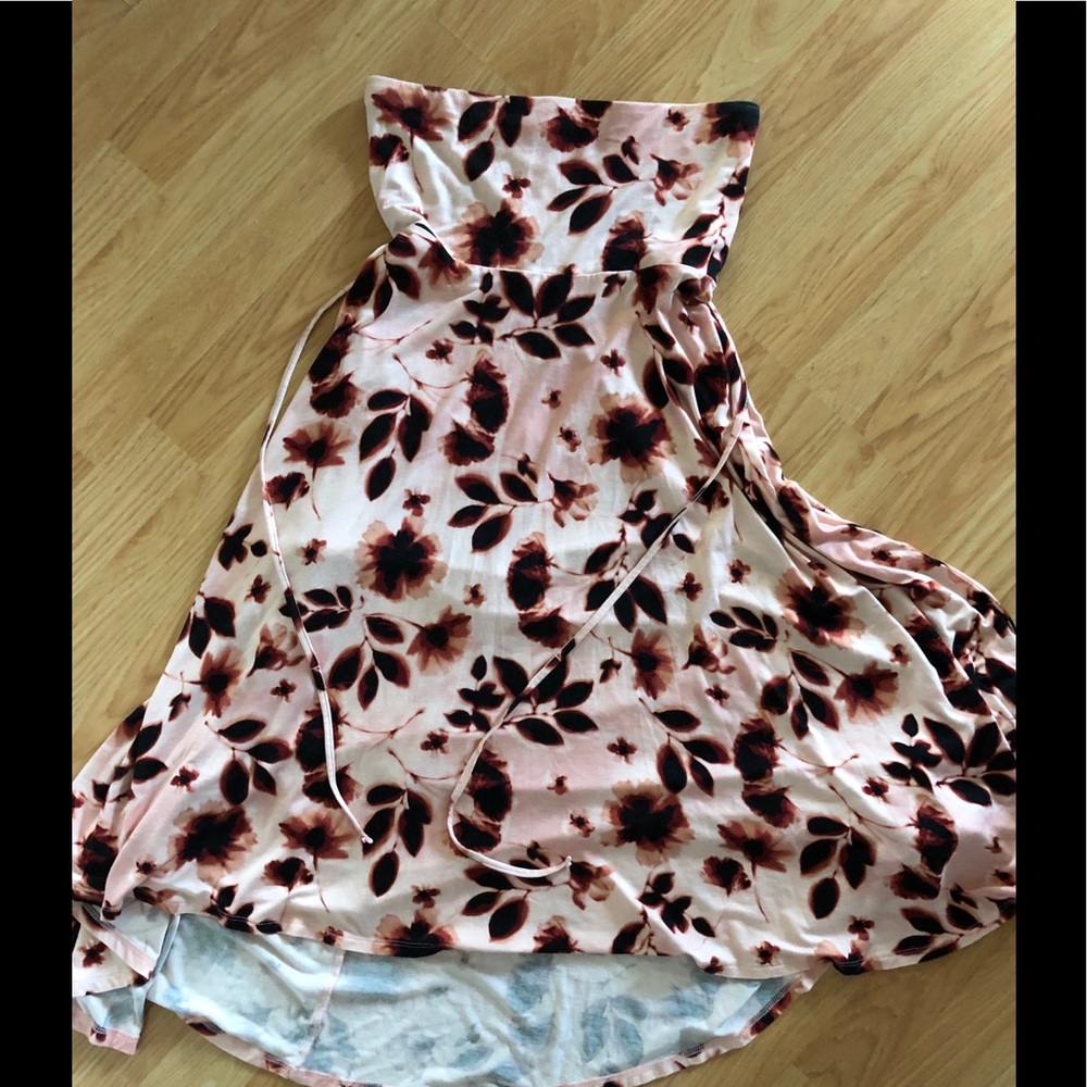 Strapless High-Low Hem Maternity Dress